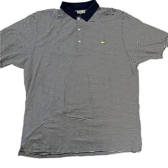 Masters Augusta National Golf Shop Polo Blue and White Striped Polo Size XXL - Picture 1 of 4